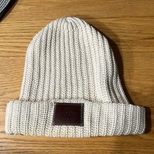 Love Your Melon Natural Leather Patch Cuffed Beanie